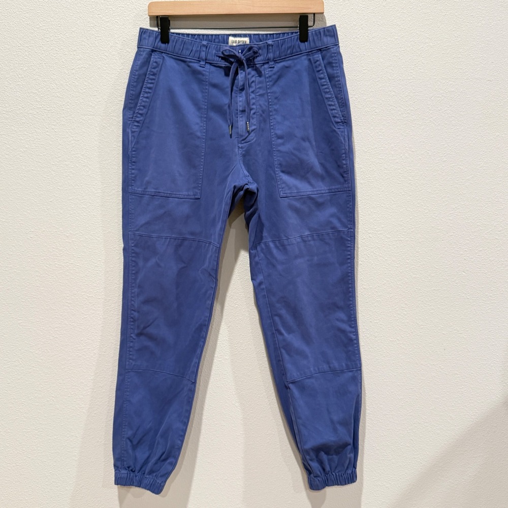 TODD SNYDER Mens Jogger Pants Size M Blue Utility Cargo Cotton Drawstring Casual
